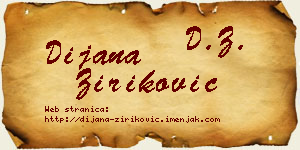 Dijana Ziriković vizit kartica